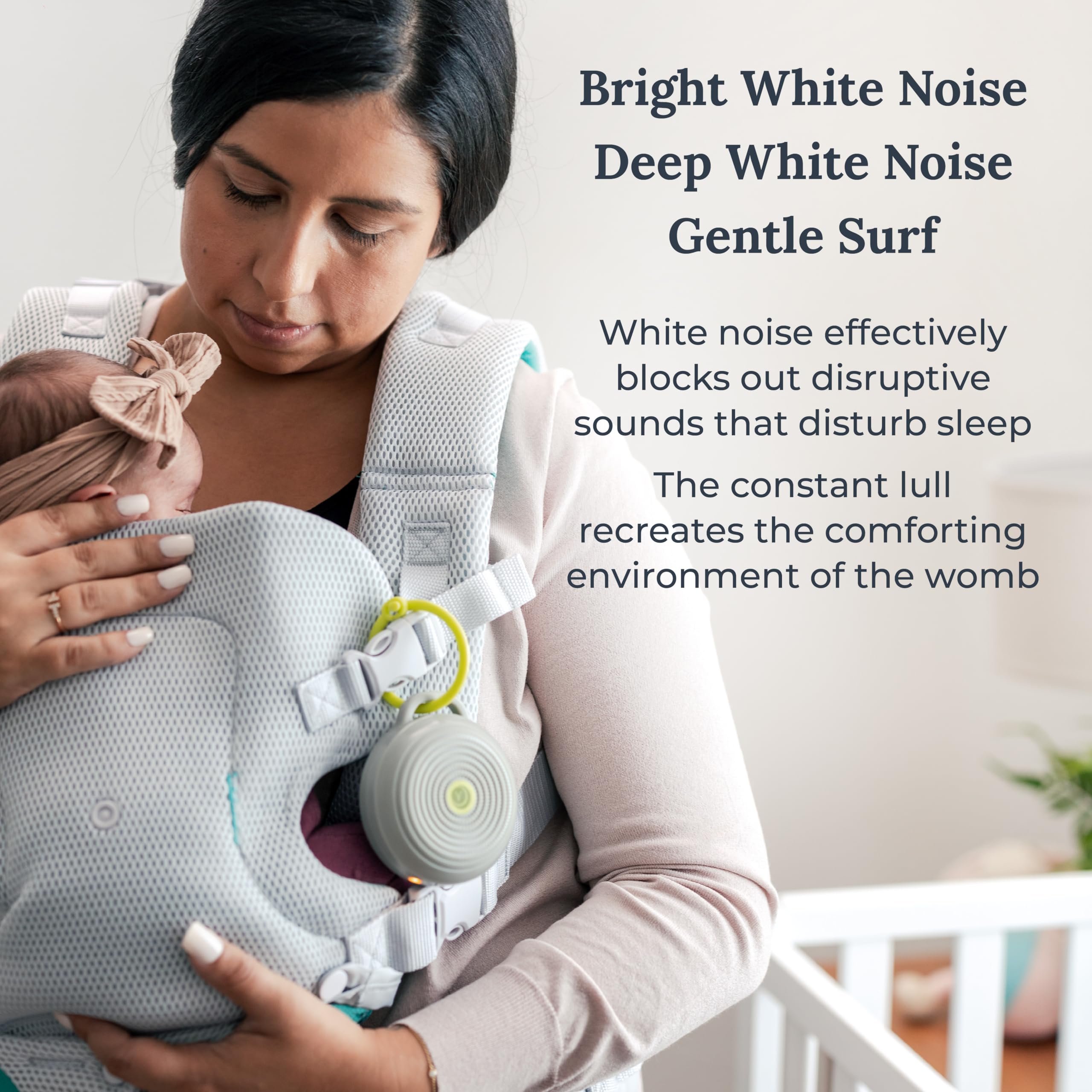 Yogasleep Hushh amber night light provides gentle guidance during night checks