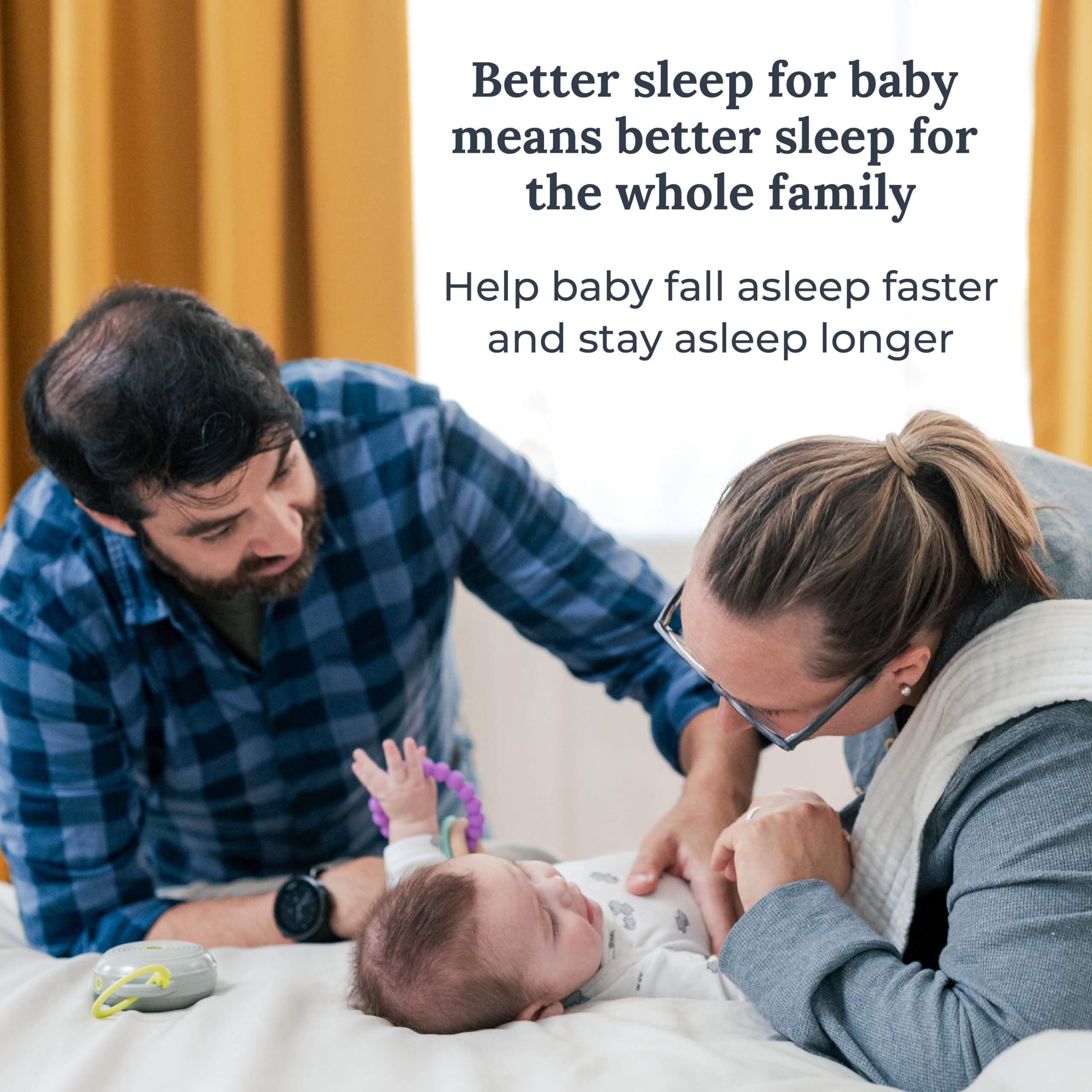 Yogasleep Hushh one-handed operation enables easy use with a sleeping baby