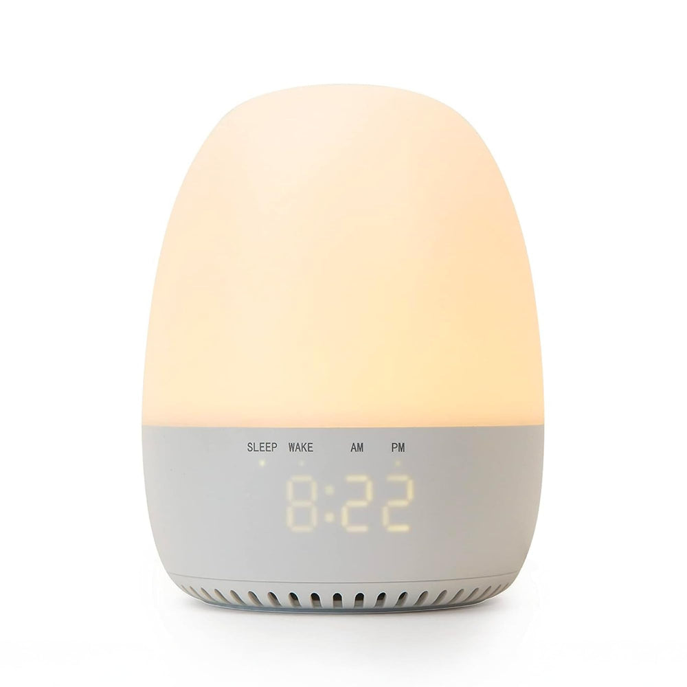 Yogasleep Light to Rise on nightstand with soothing sounds for bedtime