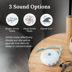 Yogasleep Rohm deep white-noise sound for calmer night-time environments.