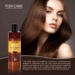 YOGI CARE bottle with sulfate-free formula signals gentle care for color-treated hair.