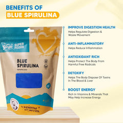 Plant-based protein content of blue spirulina powder