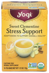 Box front of Yogi Tea Organic Sweet Clementine Stress Support 16 Count