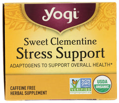 Prepared cup of Yogi Tea Sweet Clementine Stress Support