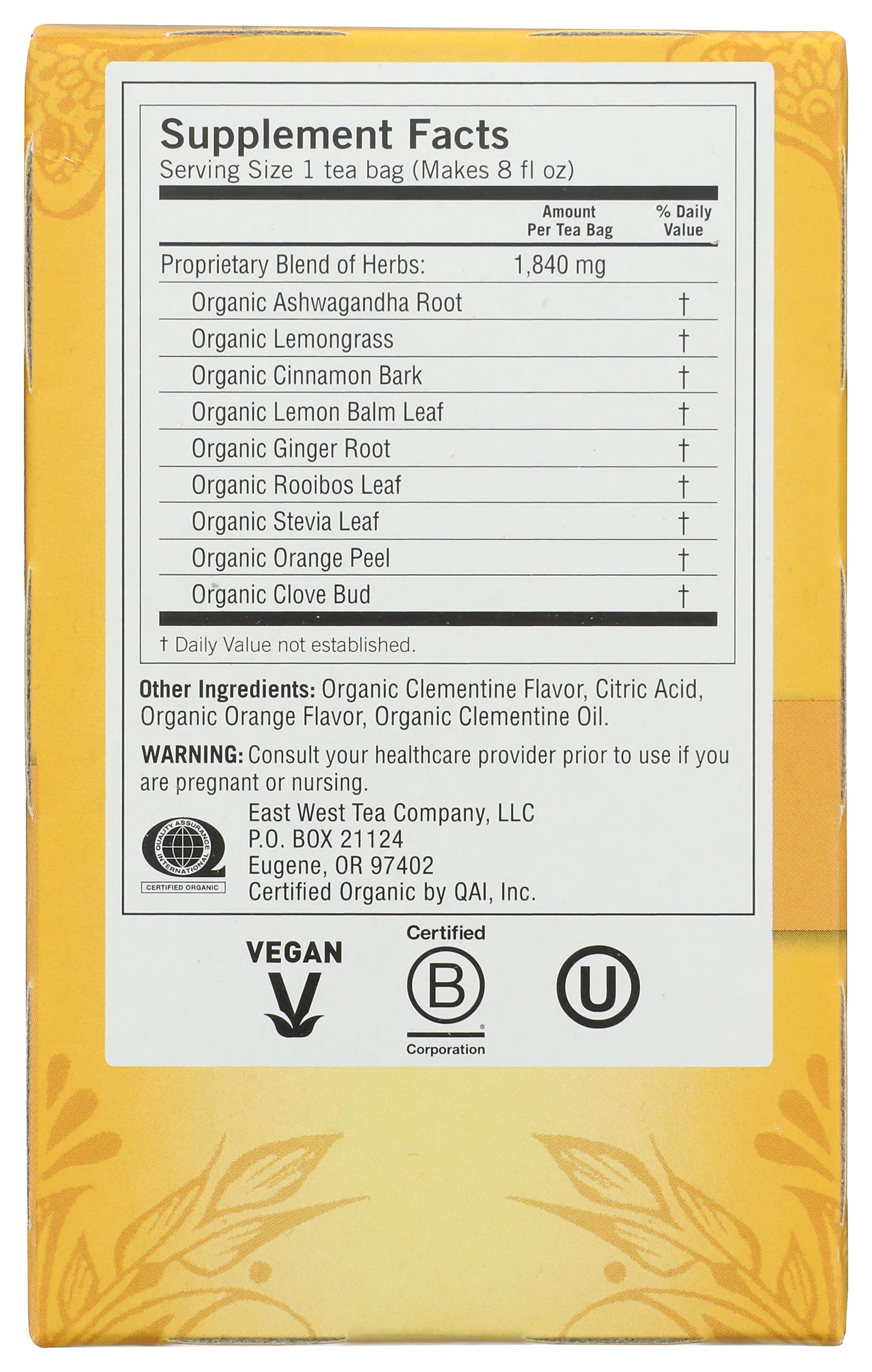 Citrus flavor notes with Clementine imagery