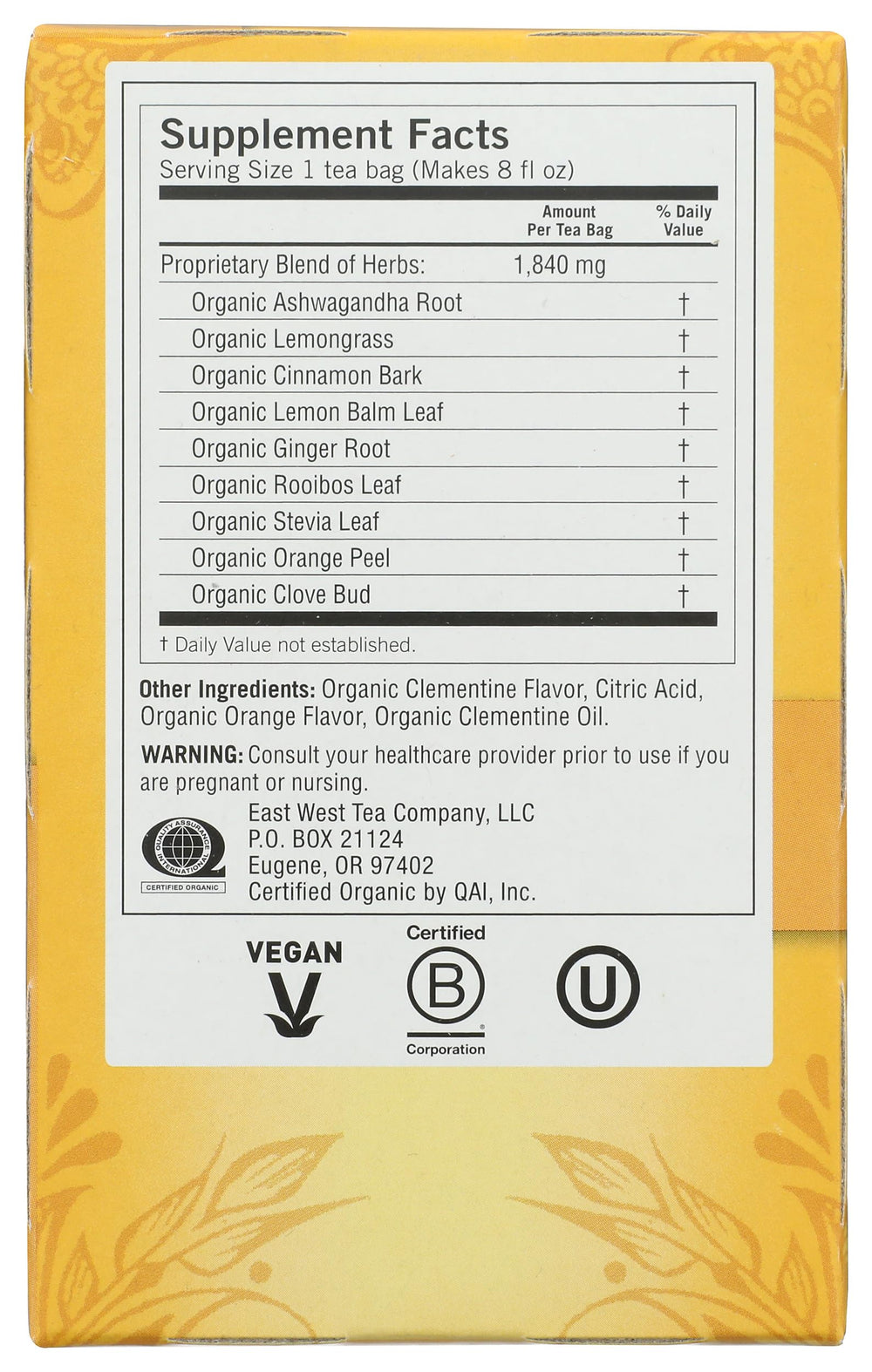 Citrus flavor notes with Clementine imagery