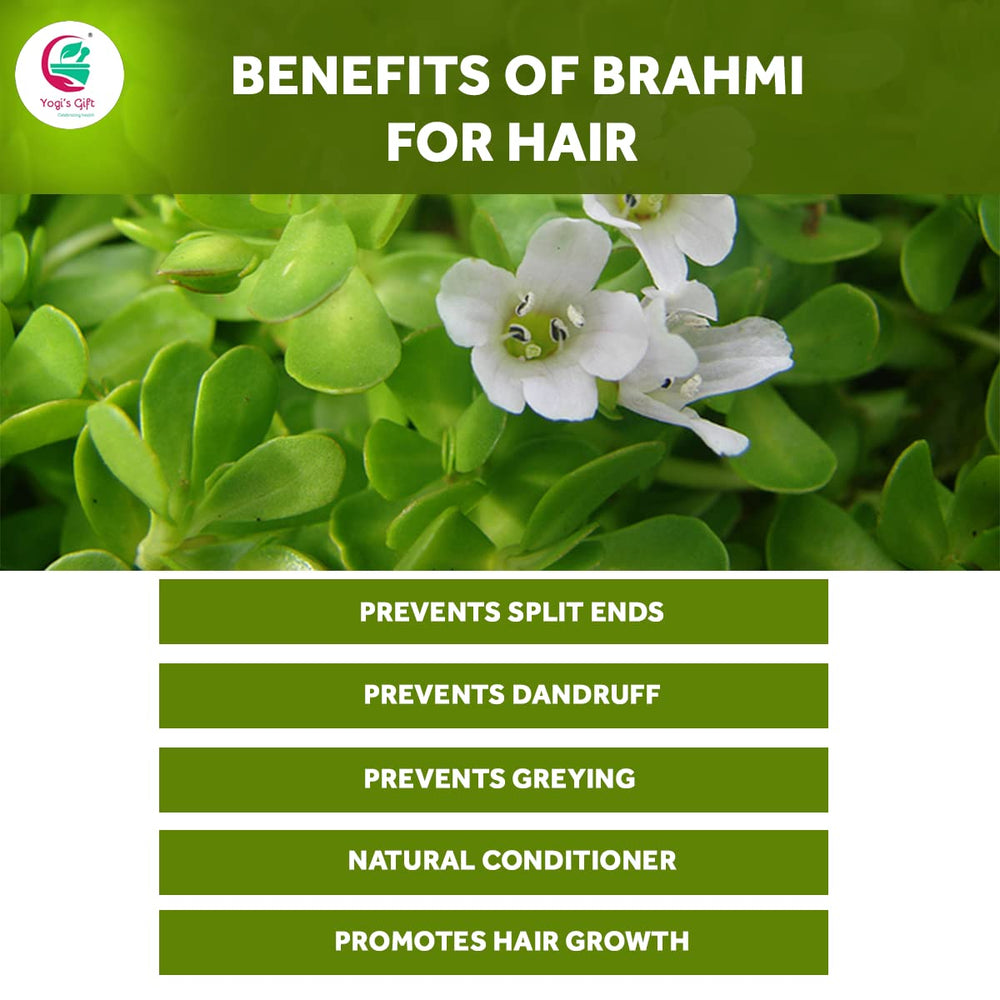 Yogi’s Gift Brahmi powder label detail with packaging and heritage