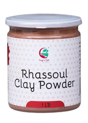 YOGI’S GIFT Rhassoul clay face mask in a jar for gentle mineral skincare.