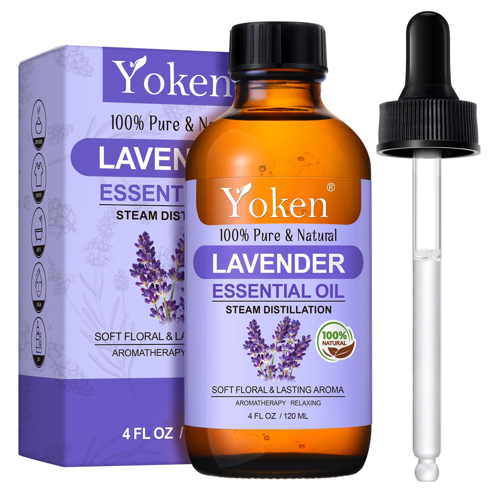 Yoken Lavender Essential Oil 4 oz amber bottle