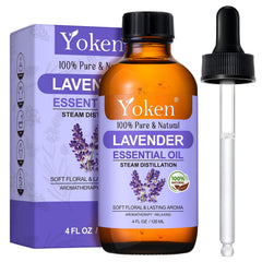 Yoken Lavender Essential Oil 4 oz amber bottle