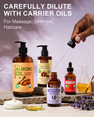 Dropper applying lavender oil for skincare or DIY