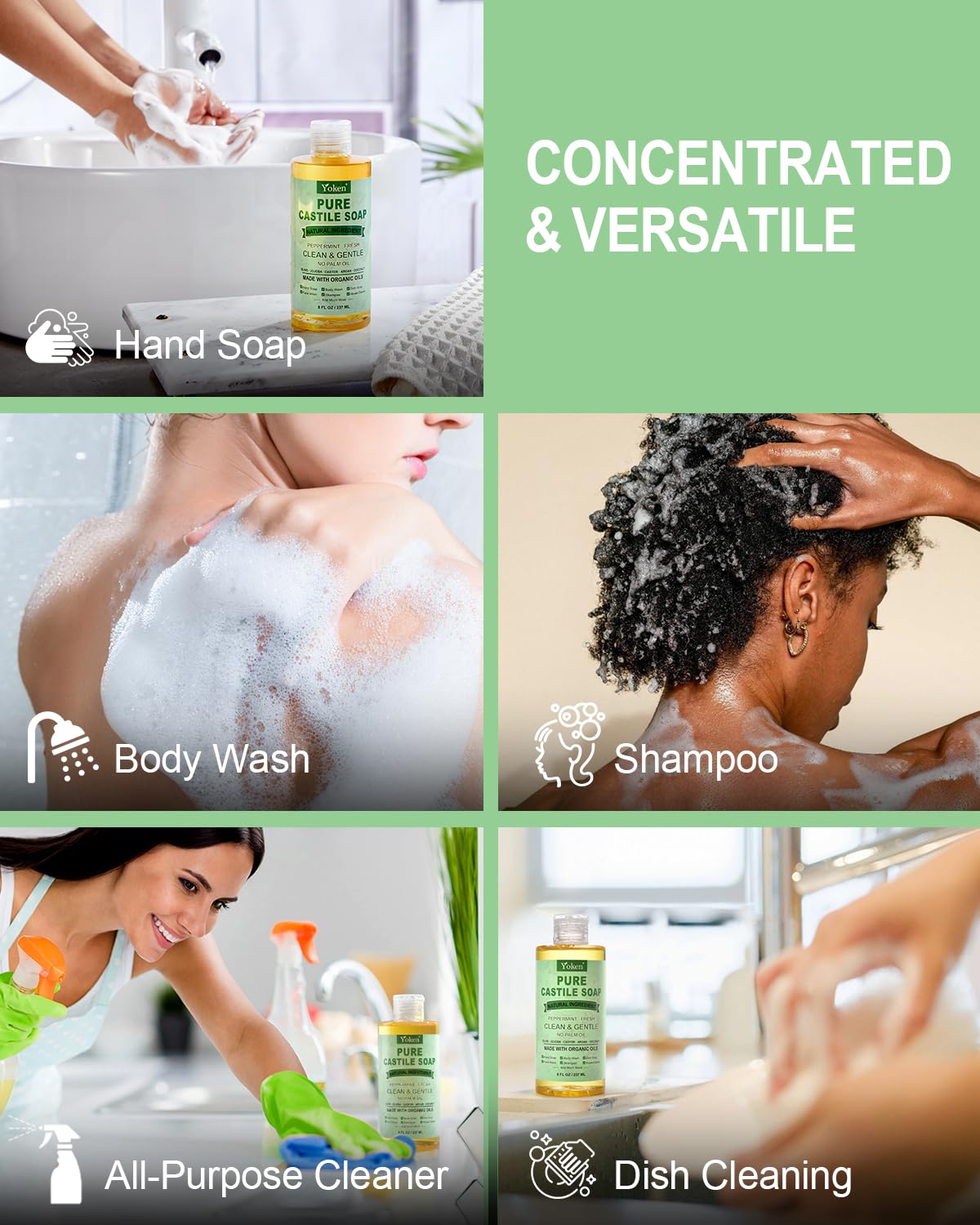 Yoken castile soap for veggie and fruit wash with natural efficacy
