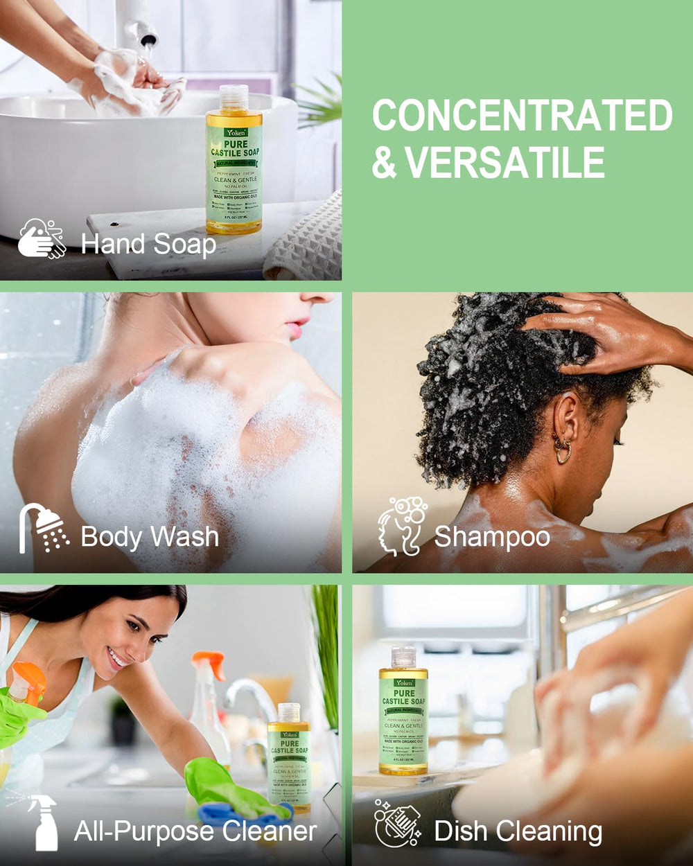 Yoken castile soap for veggie and fruit wash with natural efficacy