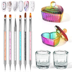 Yokilly acrylic nail art brush set with doublesided tips for versatile DIY designs.