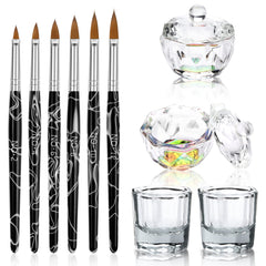 Yokilly acrylic nail brush and dappen dish set for precise color mixing.