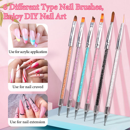 Yokilly nail art brush ends with dotting balls for precise 3D patterns.