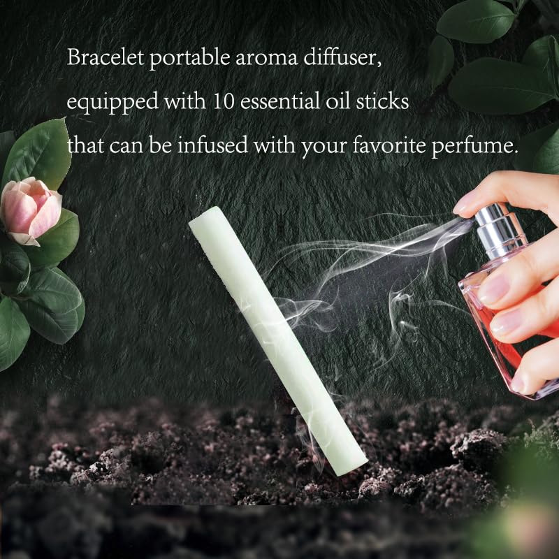 Ten white refill sticks included for the diffuser bracelet