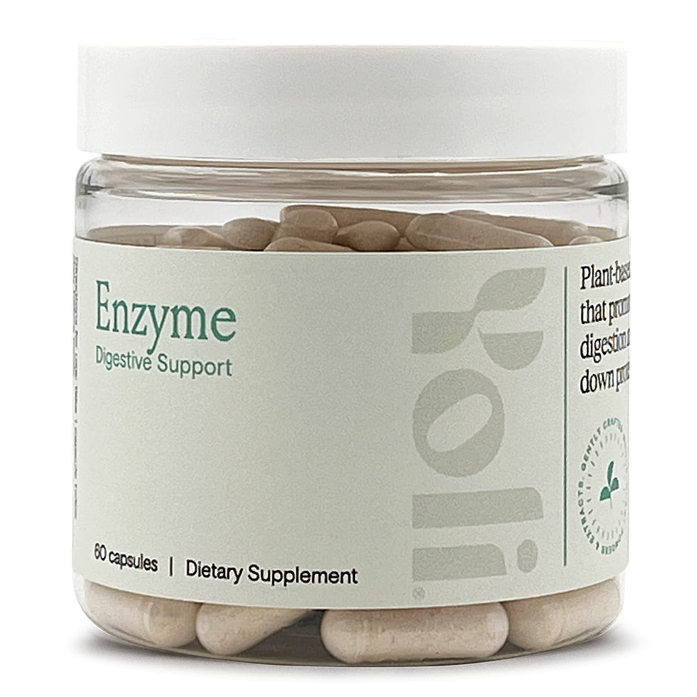 Yoli Enzyme bottle and 60-count packaging