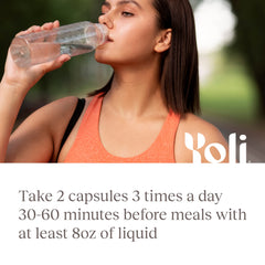 Yoli Resolve next to a measuring spoon showing serving scale