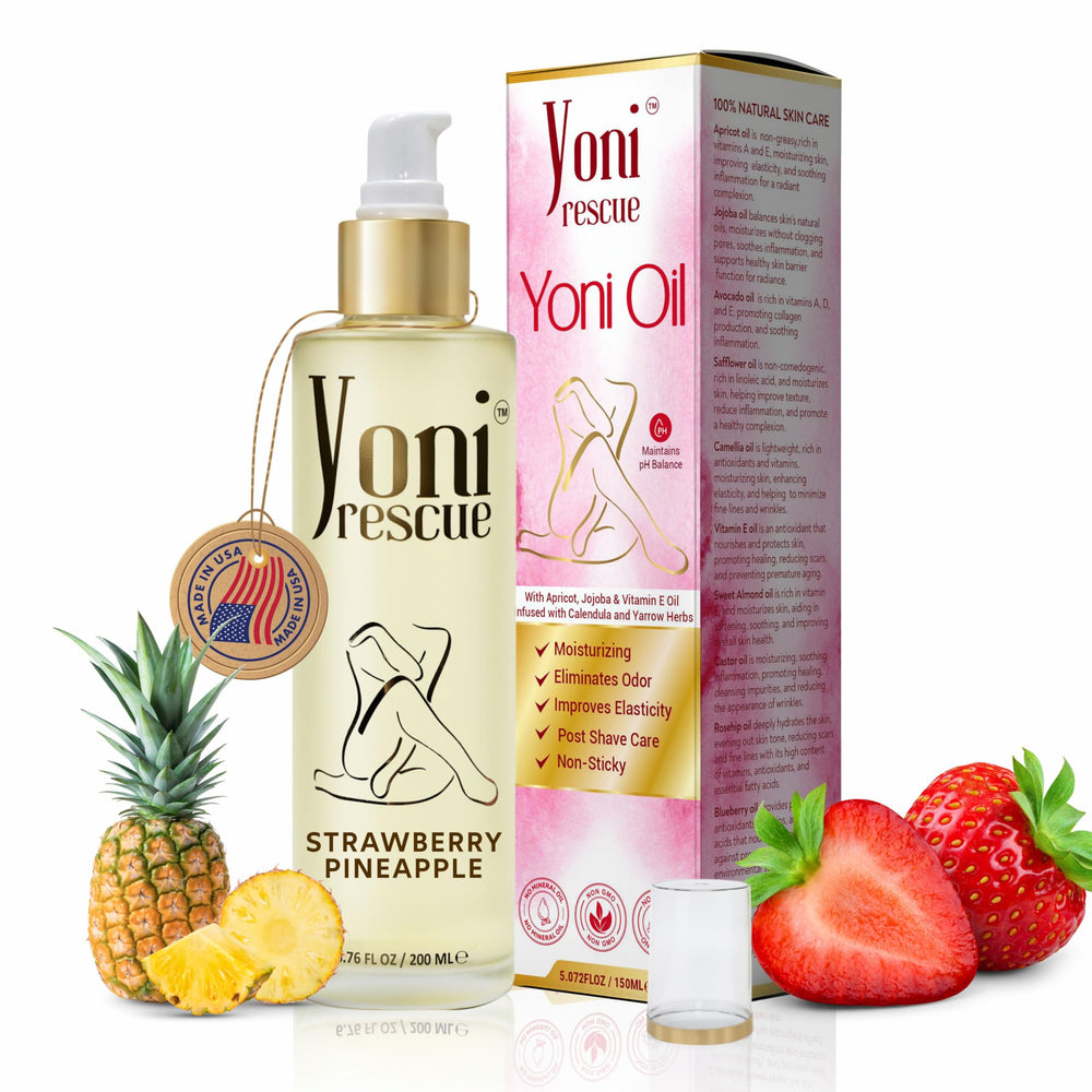Yoni Rescue Yoni Oil bottle front for daily moisture