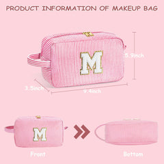 YOOLIFE pink A bag features chenille letter monogram for personalized gifting