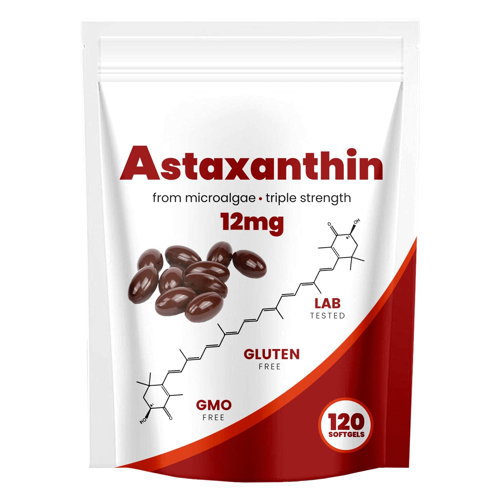 Yoqpoe Astaxanthin 12mg bottle and label