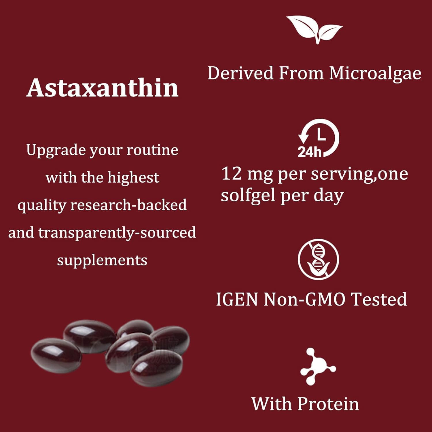 Bottle package showing 120 softgels