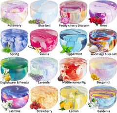 Close-up of Vanilla scented candle in a 2.5oz travel tin