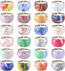 YOROXRG 24-pack travel tin soy wax scented candles – 2.5 oz each, assorted fragrances