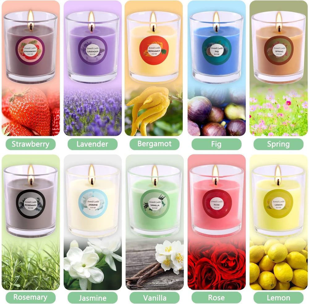 Rose scented candle in a glass jar from the YOROXRG 40-pack