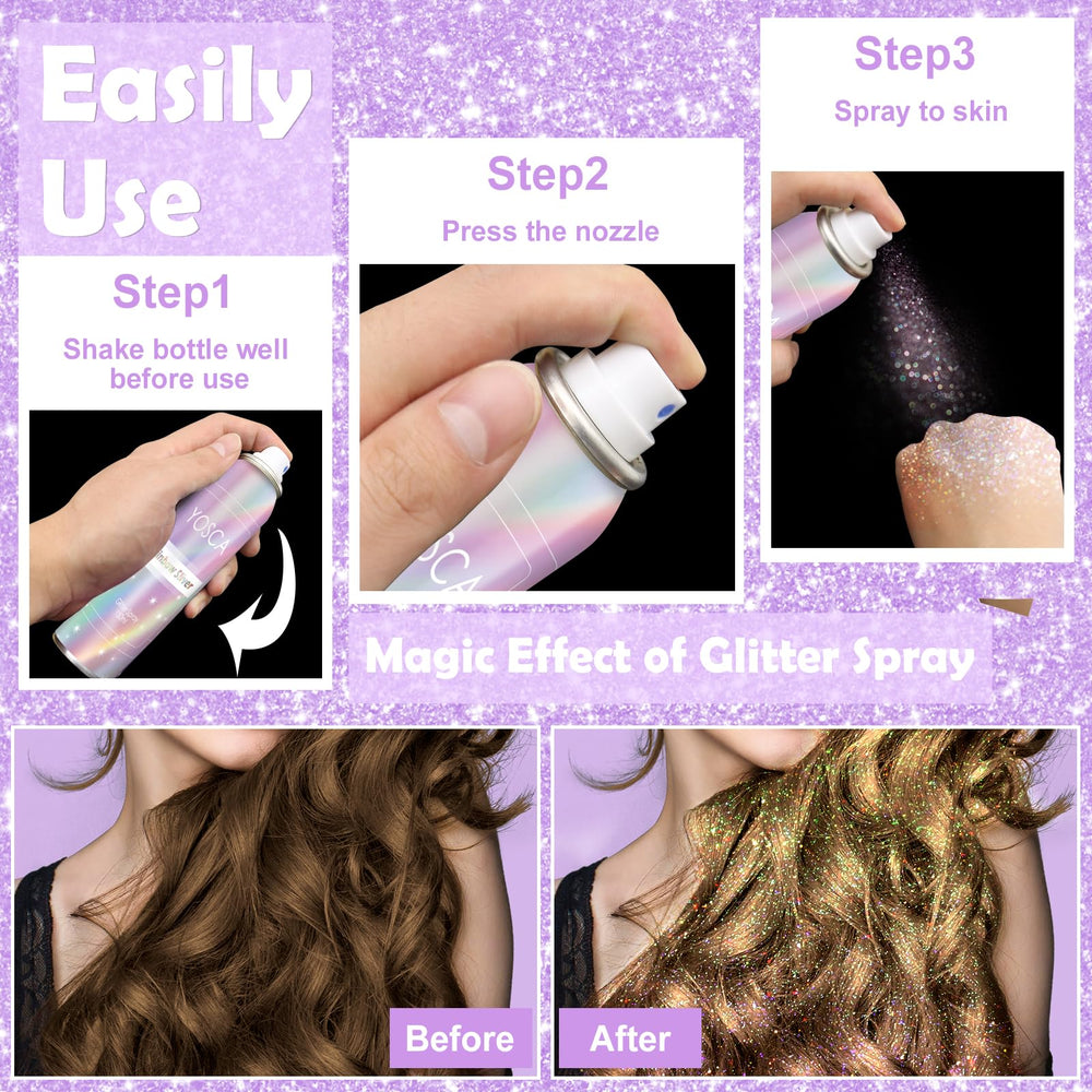Yosca festival look glow with shimmering body and hair.