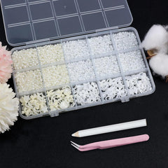 YOSOMMK flatback pearls close-up for durable salon-style accents