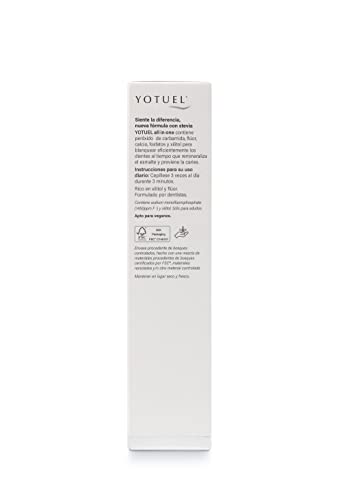 Close-up of Yotuel Snow Mint toothpaste label