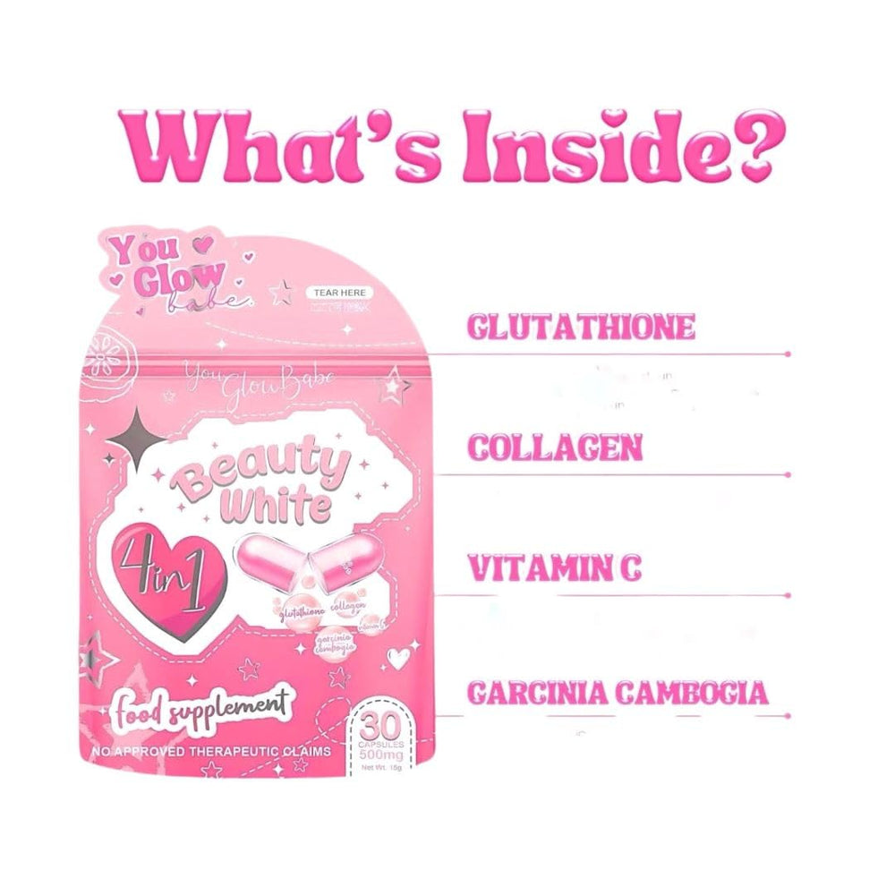 Bottle of You Glow Babe Beauty White Glutathione Capsules