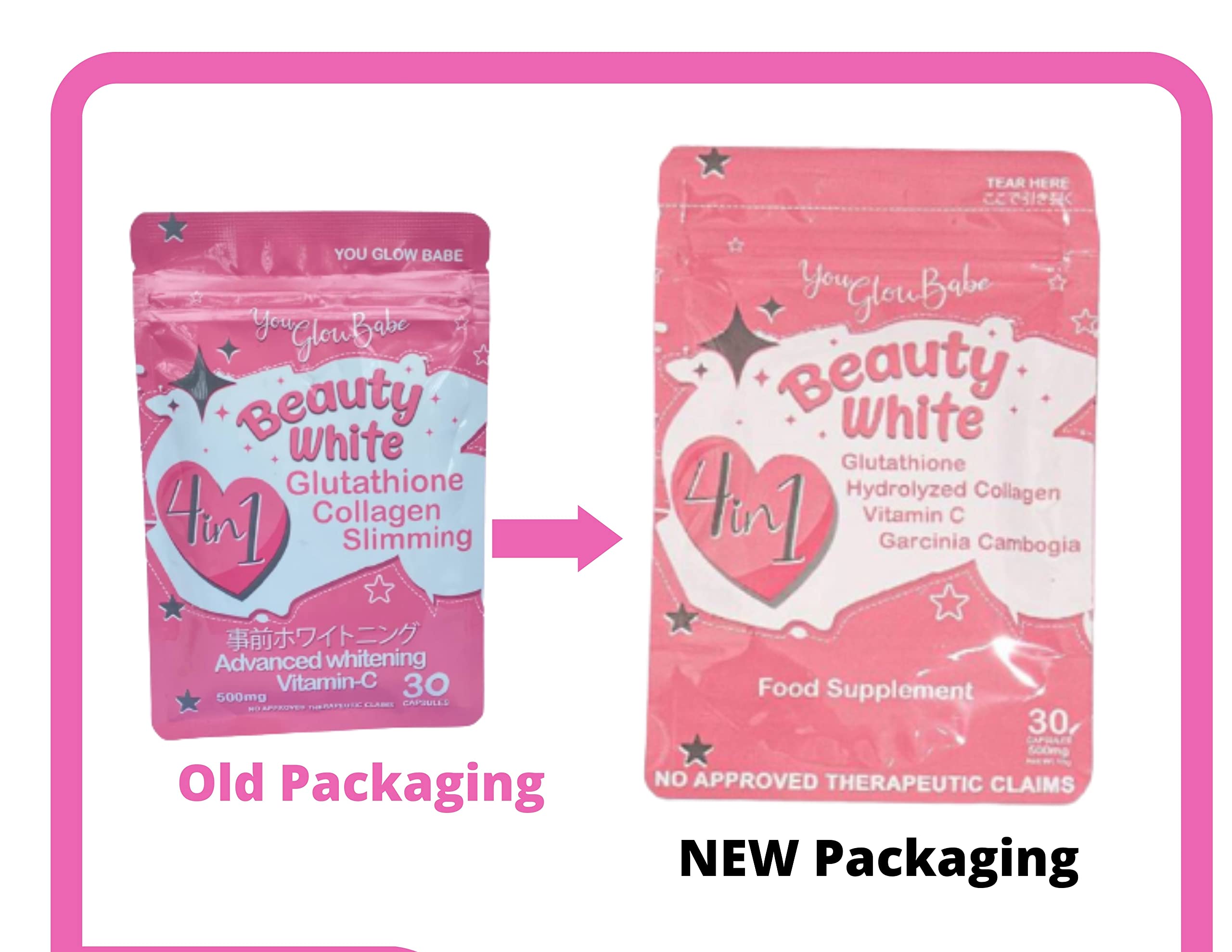 Product packaging with capsules and dosage information