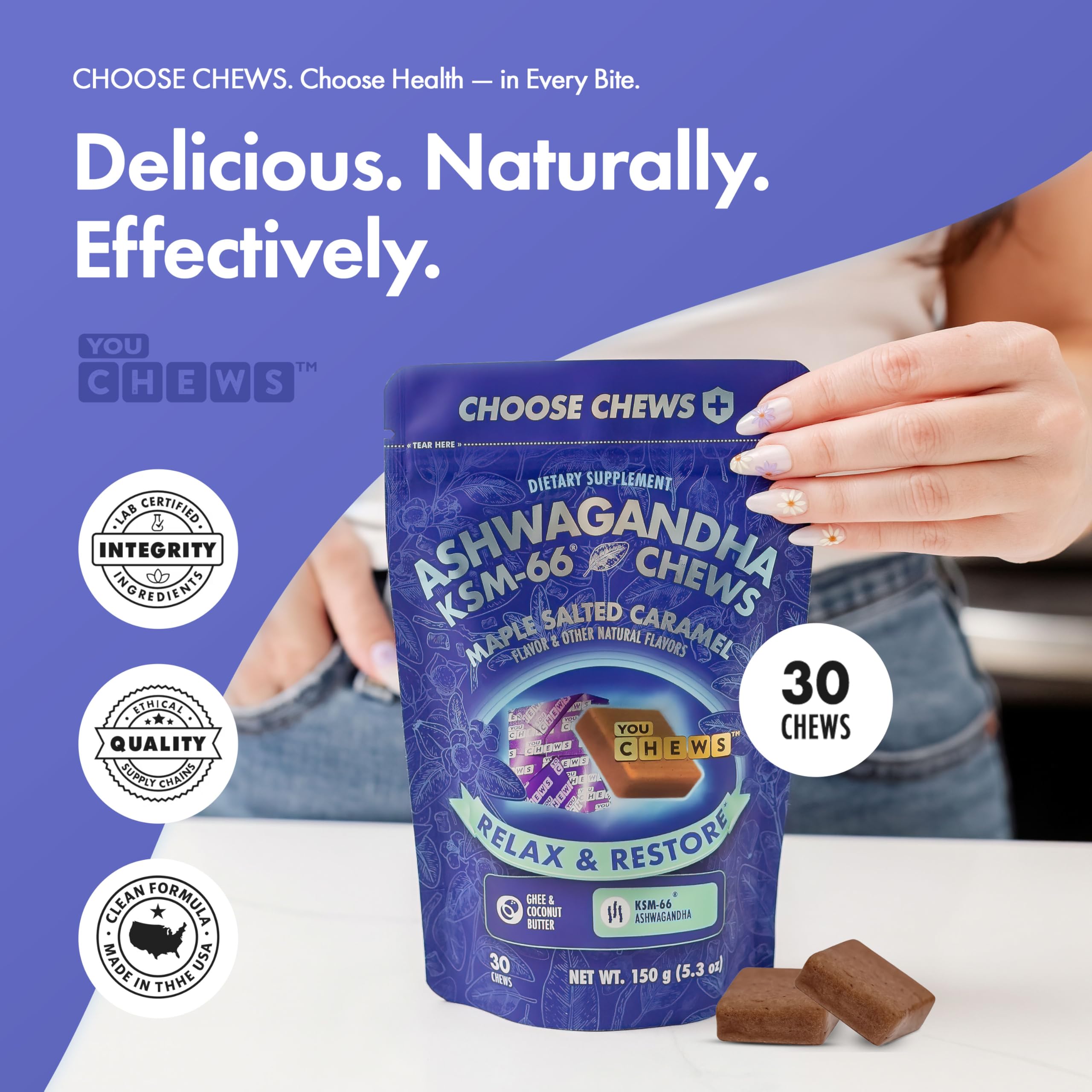 Chew texture and absorption benefits visualization