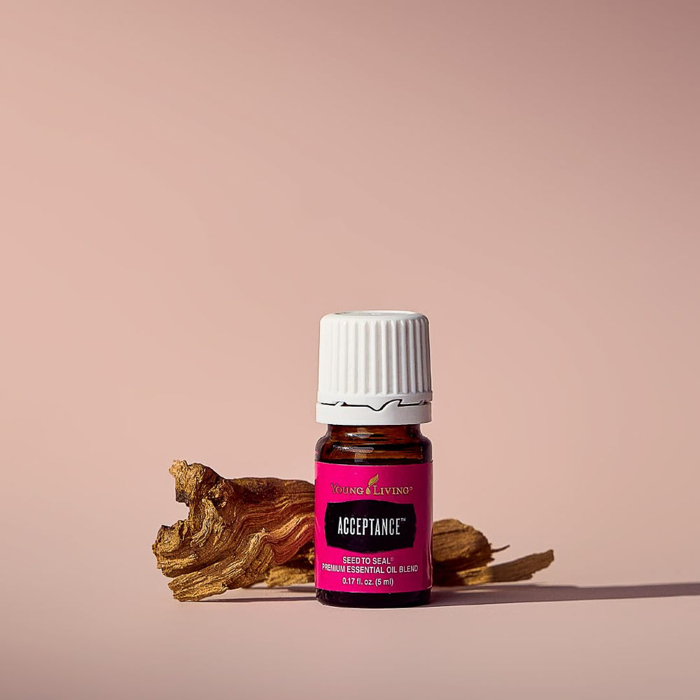 Young Living Acceptance enhances a meditation scene with soft light
