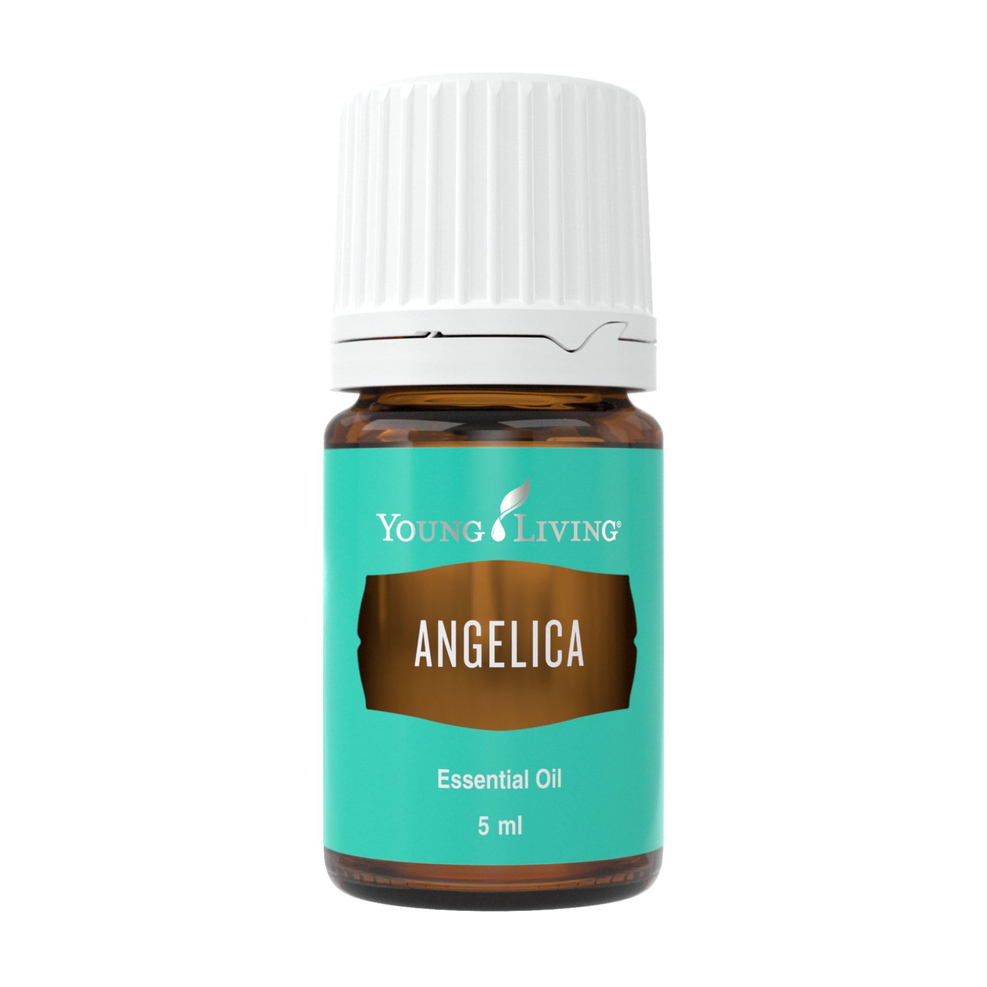 Young Living Angelica bottle showcases calming aroma for peaceful moments.