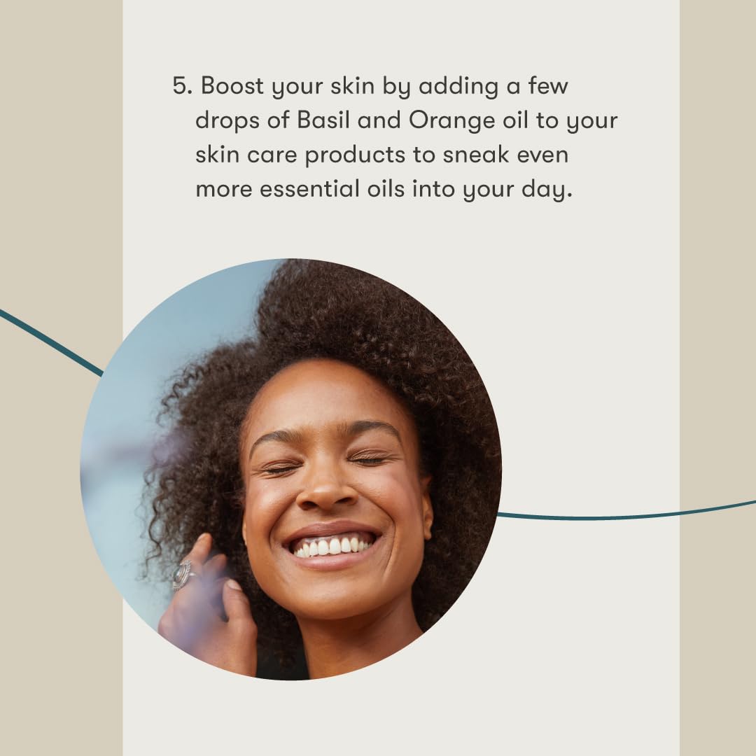 Young Living Basil Essential Oil in diffuser creates a calming atmosphere.