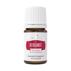 Young Living Bergamot Vitality 5ml bottle captures bright citrus aroma for culinary use.