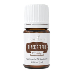 Young Living Black Pepper Vitality bottle ready to elevate cooking flavor