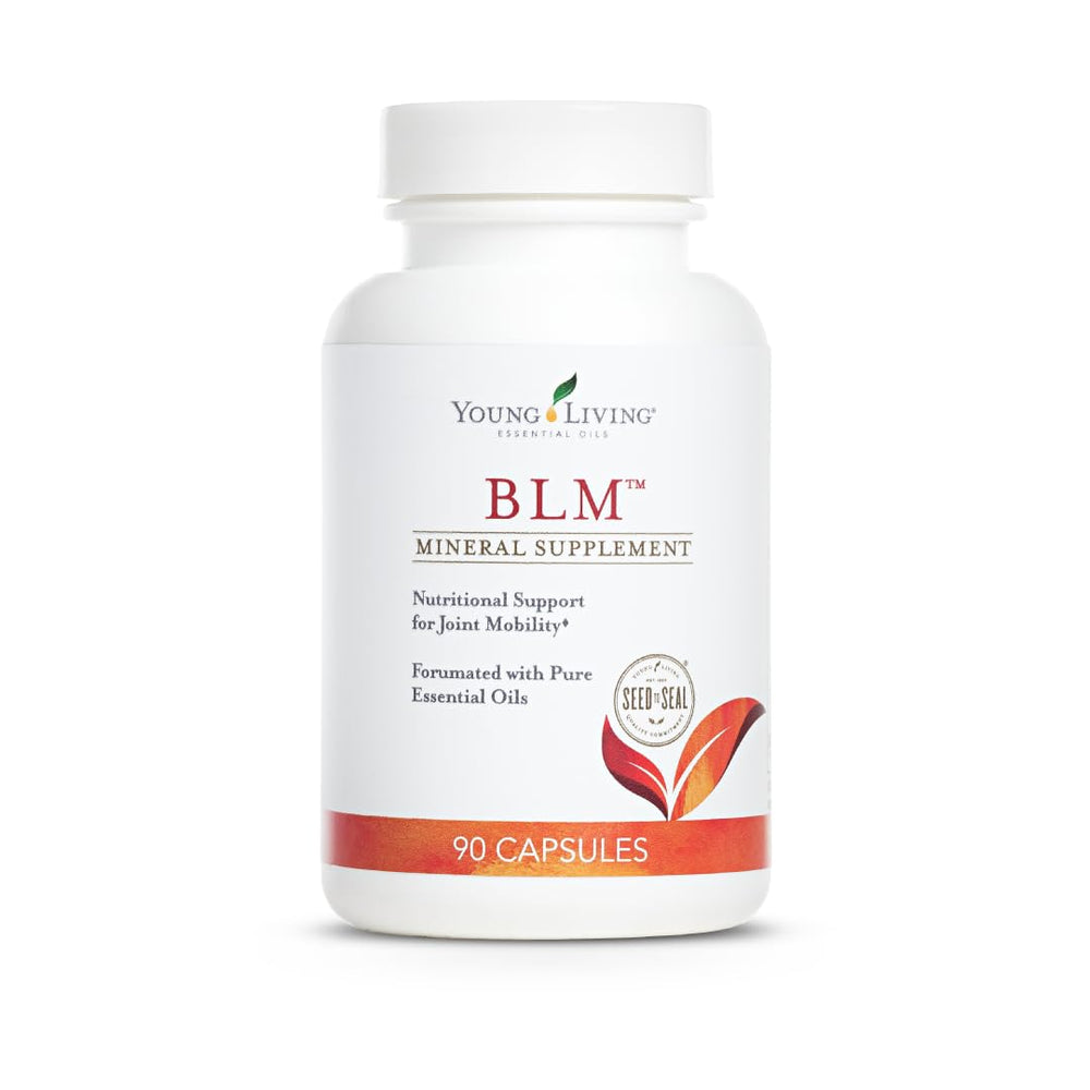 Front view of Young Living BLM Capsules bottle