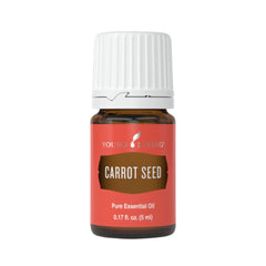 Young Living Carrot Seed Oil 5ml bottle promotes deep hydration for radiant skin.