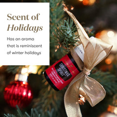Illustration of orange, cinnamon, and spruce essential oils