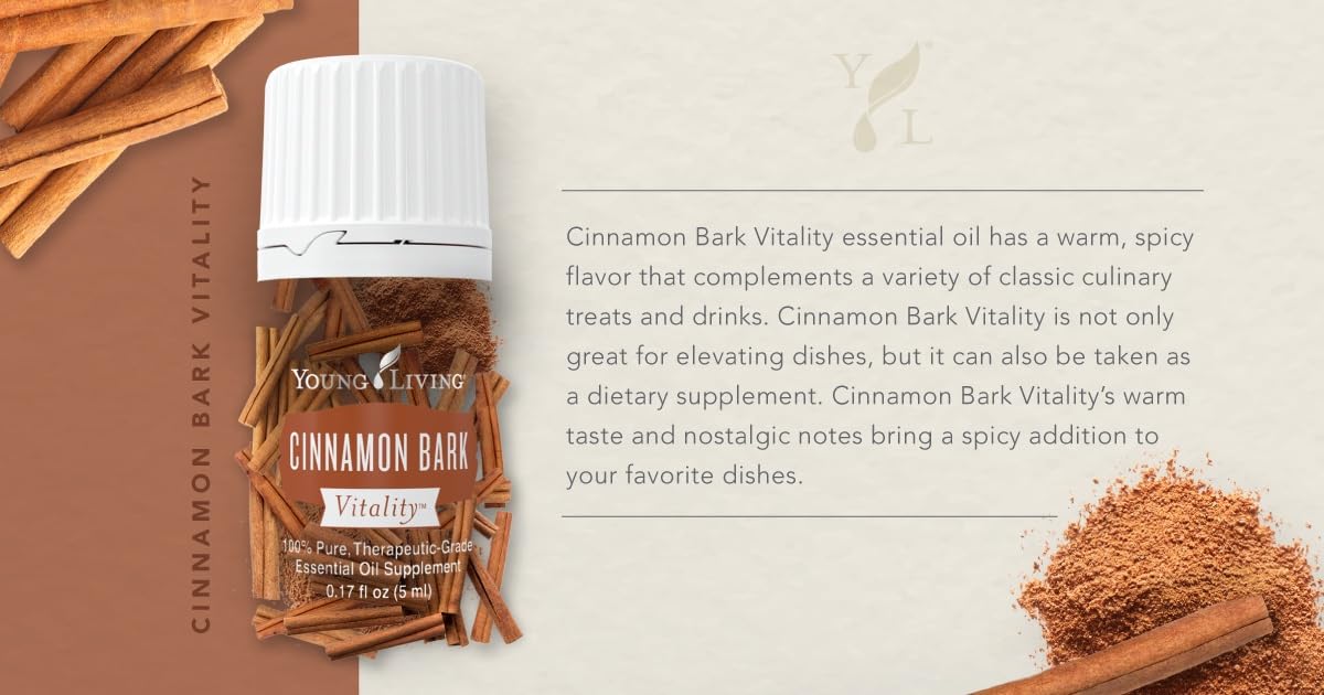 Young Living Cinnamon Bark Vitality in a tea cup for comforting beverage infusions.