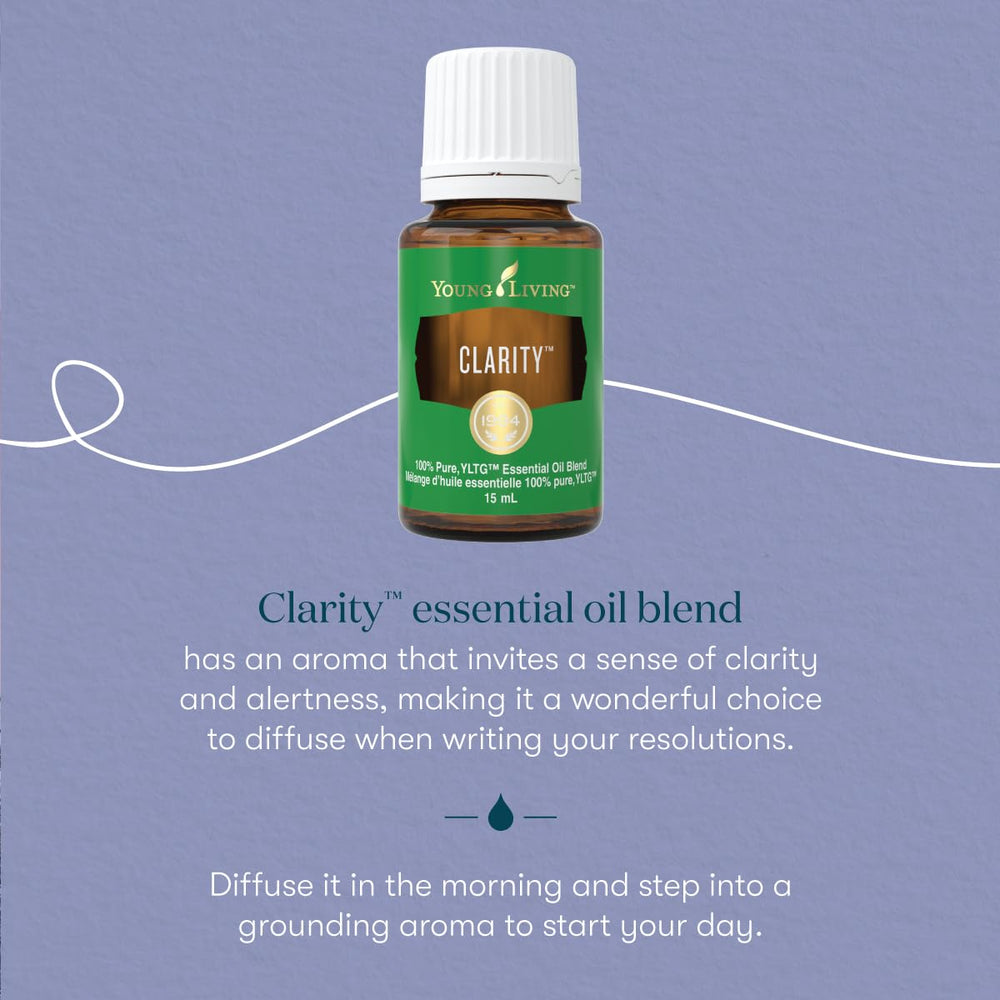 Young Living Clarity diffuser setup releasing uplifting aroma for concentration