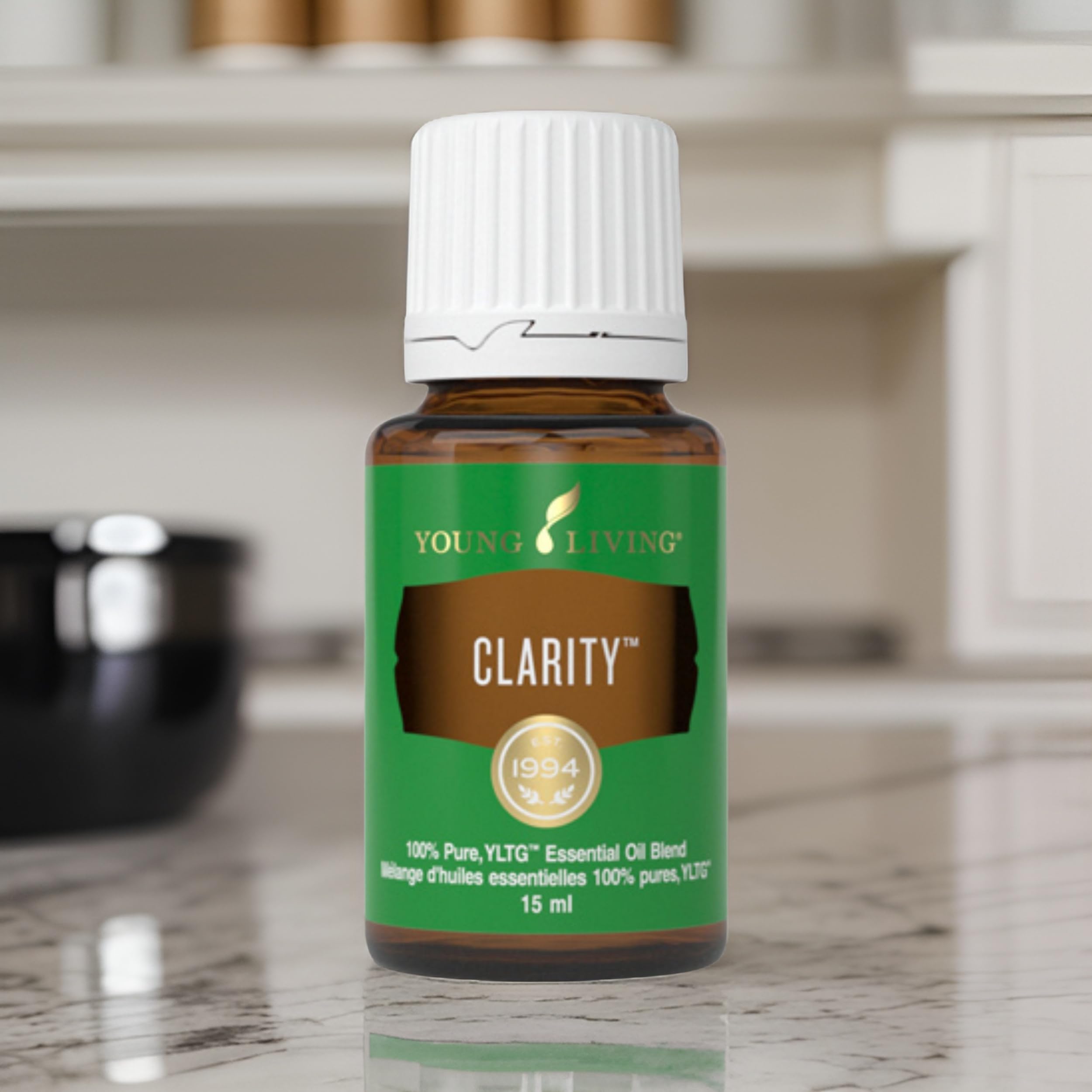 Young Living Clarity packaging and logo on box for brand trust