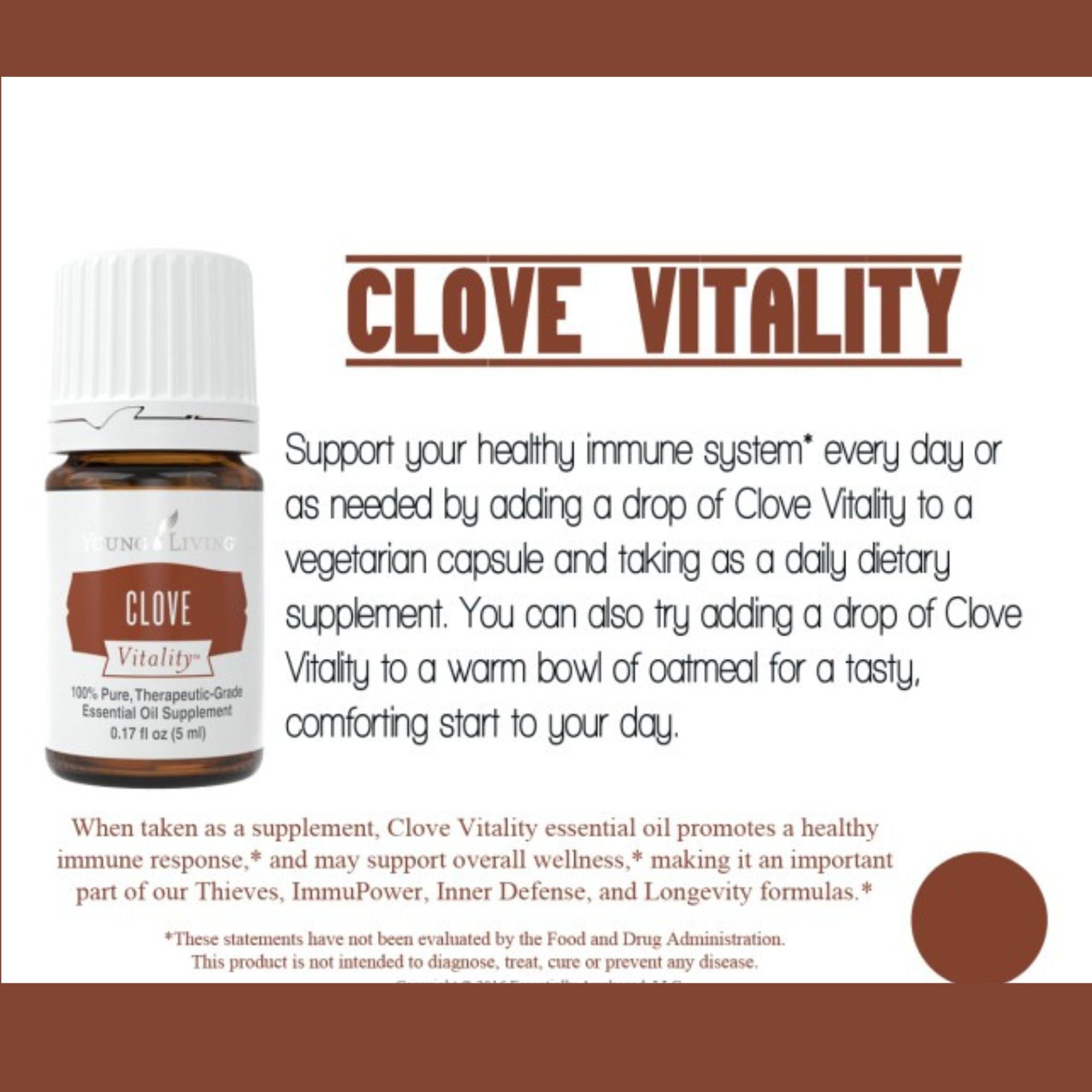 Dropper dispensing clove vitality essential oil