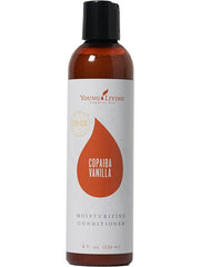 Young Living Copaiba Vanilla Moisturizing Conditioner bottle highlighting deep hydration for dry hair