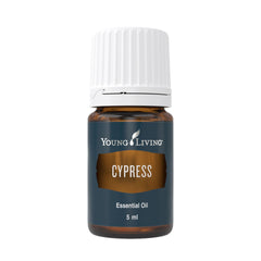 Young Living Cypress Oil 5ml bottle promotes grounding aromatherapy and hair vitality.